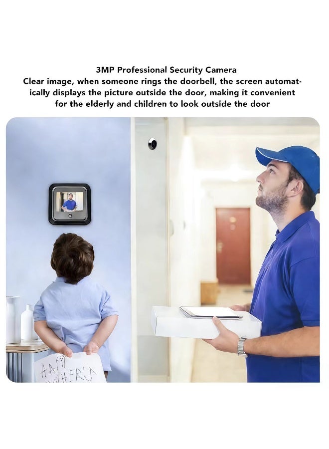 3" LCD Screen Digital Door Camera Electronic Door Viewer Bell IR Night vison Door Peephole Camera Photo Recording 120 degrees Wide View Angle - Image 3